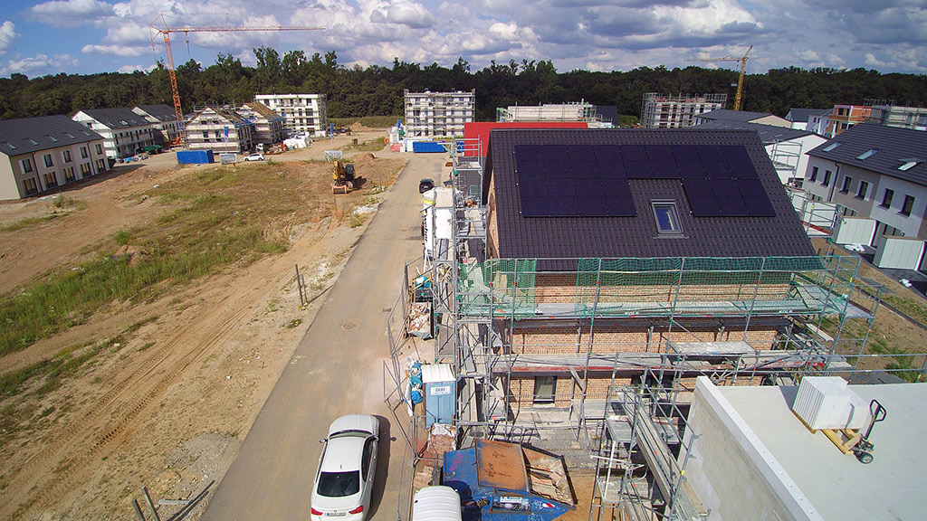 Luftaufnahme der Baustelle
